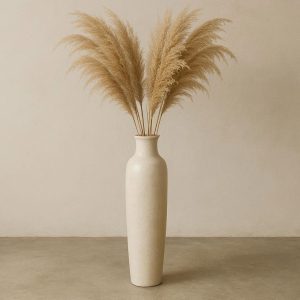 5 Tall Floor Standing Ceramic Vase for Large Dried Pampas Grass